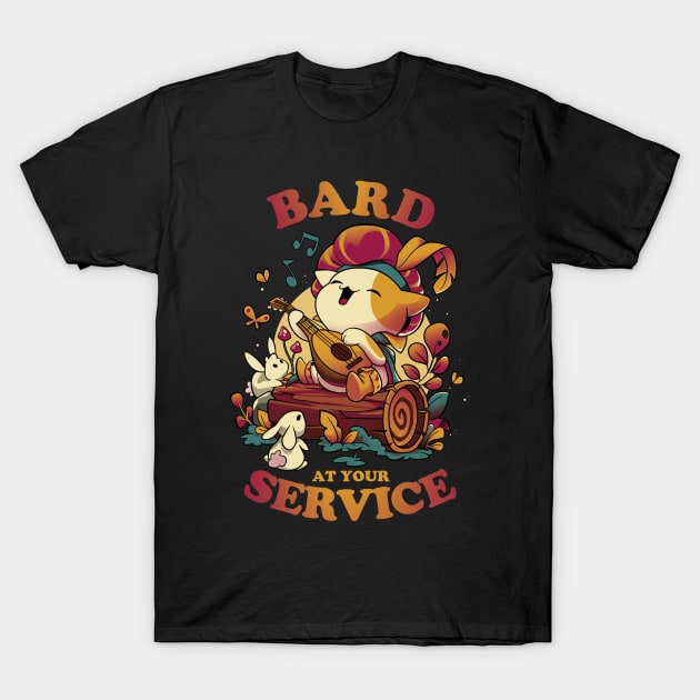 Bard's Call - Cute Cat Gamer T-Shirt by Snouleaf